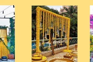 Hanging Marigold Curtains - Event Management Ranakpur Kumbhalgarh