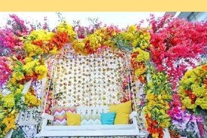 Floral Swing for Haldi Photos - Event Management Ranakpur Kumbhalgarh